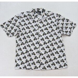 Direction Men's Button-Up Shirt Size 3X White Beach Palm Tree Vacation